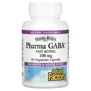 Natural Factors, Stress Relax, Pharma GABA®, 100mg, 60 capsule veg.