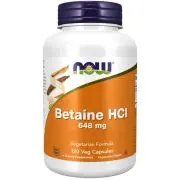 Now Foods, Betaina HCL, 648 mg, 120 capsule vegetali