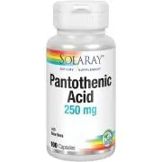 Solaray, acido pantotenico, 250 mg, 100 capsule