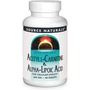 Source Naturals, Acetil-L-Carnitina e Acido Alfa-Lipoico, 650 mg, 60 Compresse Vegetali | Offerta speciale