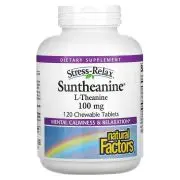 Natural Factors, Stress-Relax Suntheanine L-Theanine, 100mg, 60 compresse masticabili