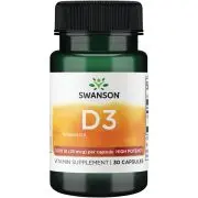 Swanson, Vitamina D3, 1.000IU, 30 capsule