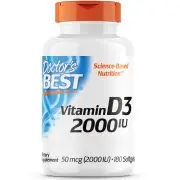 Doctor's Best, Vitamina D3, 2000 UI, 180 capsule molli