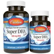 Carlson Labs, Super DHA, 500 mg, 60+20 capsule molli