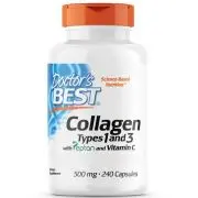 Doctor's Best, collagene di tipo 1 e 3 con peptano e vitamina C, 240 capsule