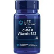 Life Extension, Folato bioattivo e vitamina B12, 90 capsule