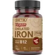Deva, Ferro chelato vegano 29 mg con B12, 90 compresse