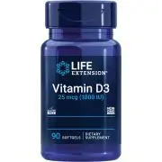 Life Extension, Vitamina D3 25mcg (1000 UI), 90 capsule molli