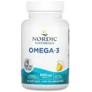 Nordic Naturals, Omega-3, 690 mg di Omega-3, limone, 60 capsule morbide