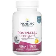 Nordic Naturals, Omega-3 postnatale, Limone, 560 mg, 60 capsule morbide