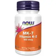 Now Foods, Vitamina K2 MK-7, 100mcg, 60 capsule vegetali