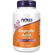 Now Foods, Acido caprilico, 600 mg, 100 capsule molli