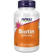 Now Foods, Biotina, 5000 mcg, 120 capsule vegane