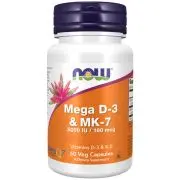 Now Foods, Mega D-3 & MK-7, 60 capsule