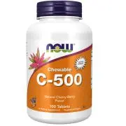 Now Foods, C-500 masticabile, Favlor naturale alla ciliegia, 100 compresse
