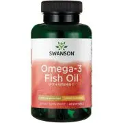 Swanson, Olio di pesce Omega-3 con vitamina D, gusto limone, 1.000 mg, 60 capsule molli