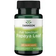 Swanson, Foglie di papaya a spettro completo, 400 mg, 60 capsule