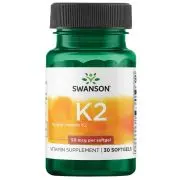 Swanson, Vitamina K2 - Naturale, 50mcg, 30 capsule molli