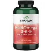 Swanson, Multiomega 3-6-9 Oli di lino, borragine e pesce, 120 capsule molli