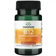 Swanson, Vitamina B12 Cianocobalamina, 500mcg, 30 capsule